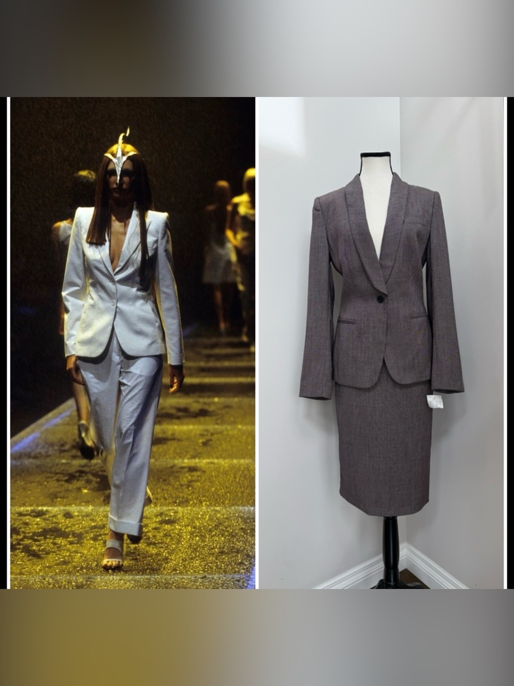 New Rare Vintage Alexander McQueen F/W 1998 "JOAN"Collection Skirt Suit